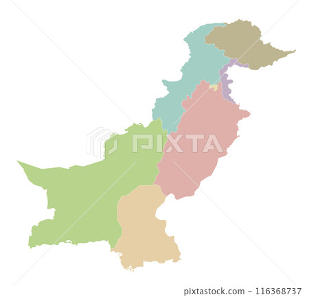 Vector regional blank map of Pakistan with provinces and territories and administrative divisions. Editable and clearly labeled layers. Vector regional blank map of Pakistan with provinces and territories and administrative divisions. Editable and clearly labeled layers. 116368737