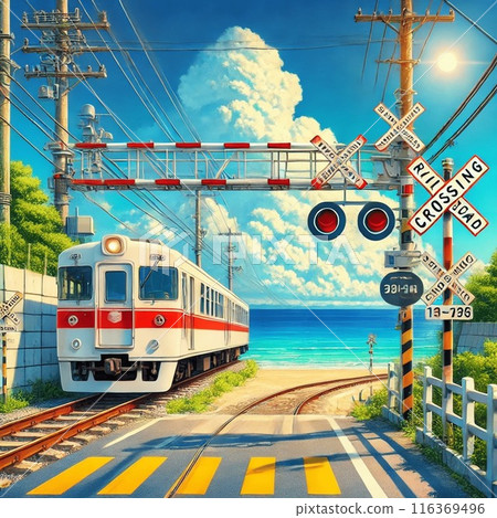 海邊火車道口 116369496