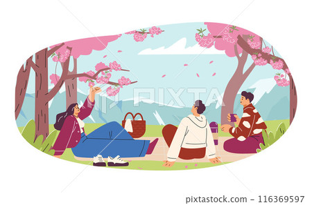 Japanese festival, sticker in flat style on isolated background. 116369597