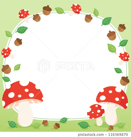 green mushroom acorn frame 1 116369870