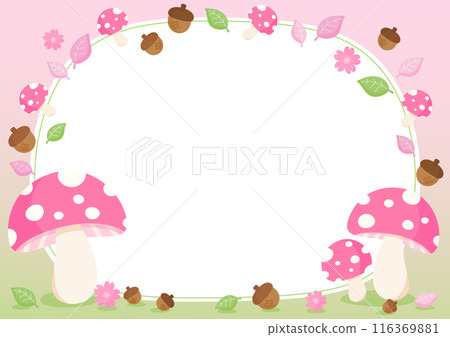 pink mushroom acorn frame 2 116369881