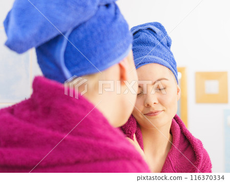 Woman in towel after shower 116370334