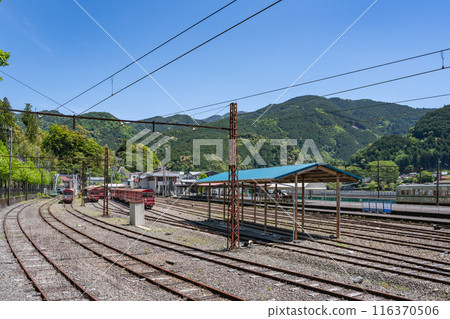 The platform at Senzu Station on the Oigawa Railway (Shizuoka Prefecture) 116370506