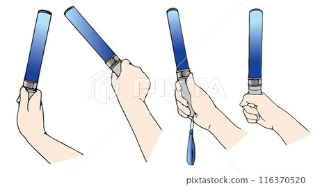 拿著藍色筆燈的手組 拿著藍色筆燈的手組 116370520