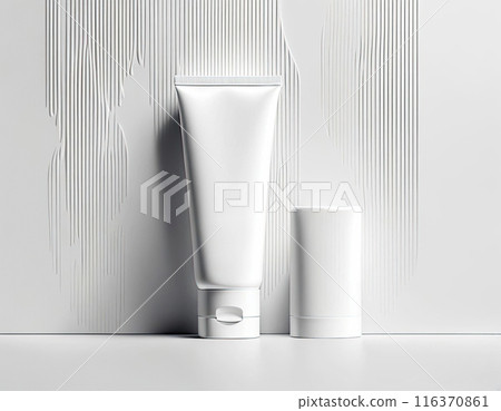 Cosmetic mock up bottles. Branding identity mockup concept. 116370861