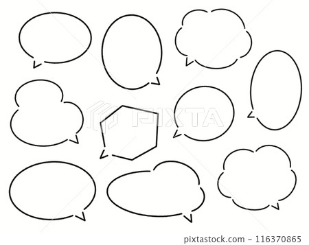 Handwritten speech bubble set Handwritten speech bubble set 116370865