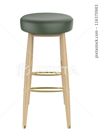 Front view of a wooden bar stool 116370983