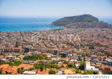 Panorama view of Alanya city from the hill in sunny day, Turkey Panorama view of Alanya city from the hill in sunny day, Turkey 116371011