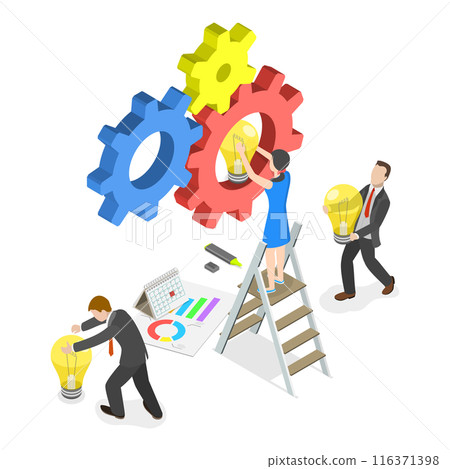 3D Isometric Flat  Illustration of Teamwork And Collaboration. Item 2 116371398