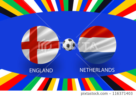 Football match announce. Spain vs France. 3d vector illustration 116371403