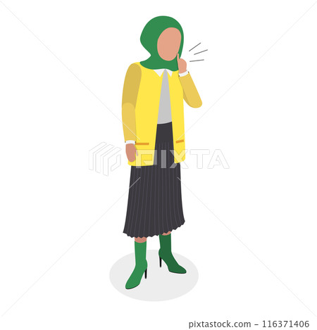 3D Isometric Flat  Illustration of Keep A Secret. Item 1 116371406