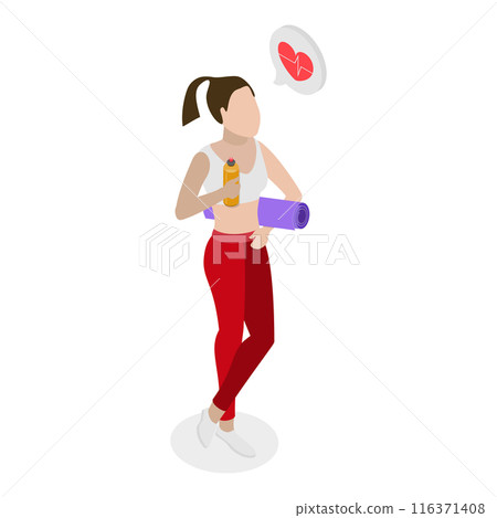 3D Isometric Flat  Illustration of Yoga Exercises. Item 1 116371408