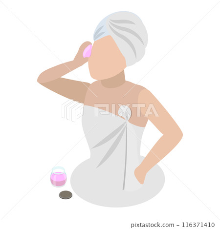 3D Isometric Flat  Illustration of Skin Care. Item 2 116371410