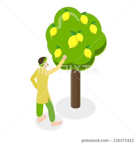 3D Isometric Flat Set of Indian Farmer Scenes. Item 4 3D Isometric Flat Set of Indian Farmer Scenes. Item 4 116371422