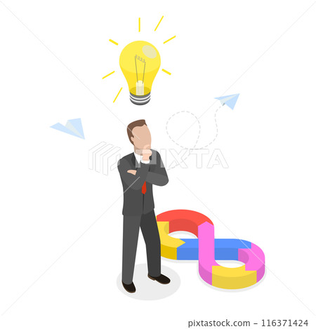 3D Isometric Flat  Illustration of Business Growth. Item 3 116371424