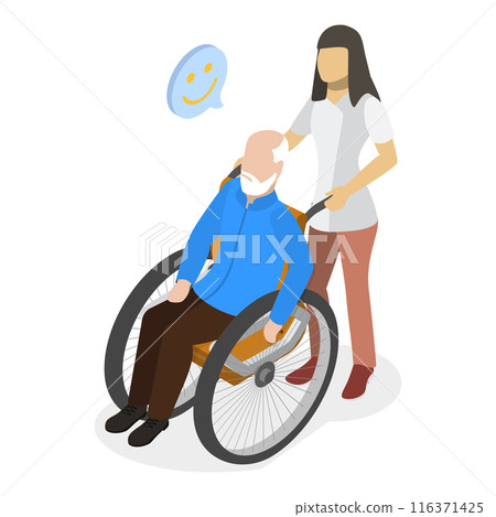 3D Isometric Flat  Illustration of Social Help. Item 4 116371425