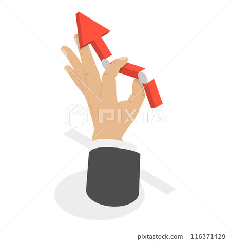 3D Isometric Flat  Illustration of Hands Gestures. Item 4 116371429