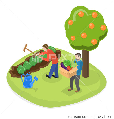 3D Isometric Flat Set of Farming Jobs. Item 1 3D Isometric Flat Set of Farming Jobs. Item 1 116371433