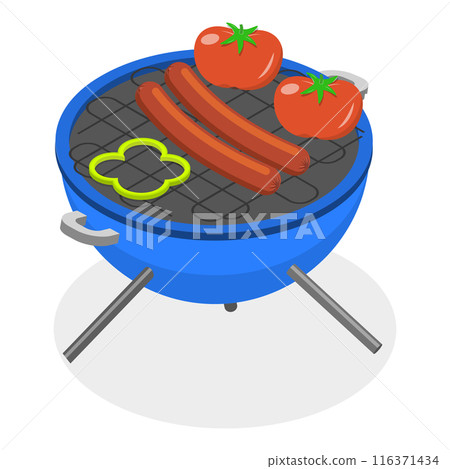 3D Isometric Flat Set of Barbecue Grills. Item 3 3D Isometric Flat Set of Barbecue Grills. Item 3 116371434