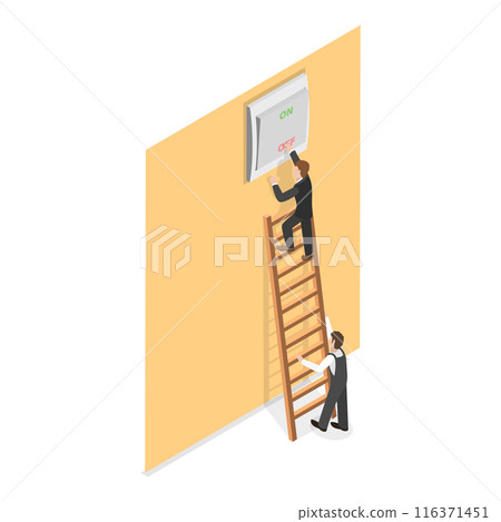 3D Isometric Flat  Illustration of Unpluging Appliances. Item 1 116371451
