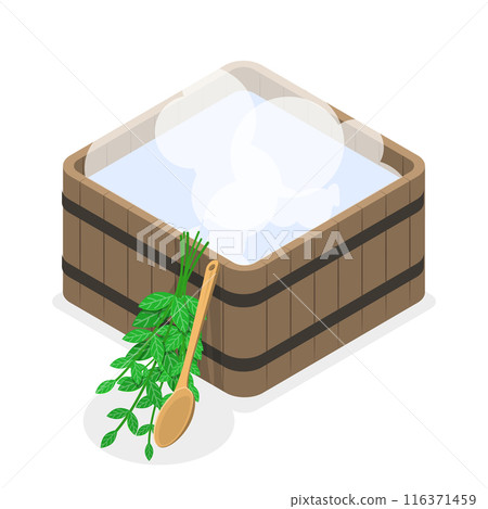 3D Isometric Flat  Illustration of Sauna And SPA. Item 3 116371459