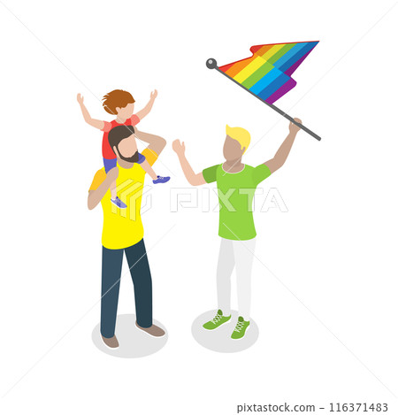 3D Isometric Flat Illustration of LGBT Community. Item 1 3D Isometric Flat Illustration of LGBT Community. Item 1 116371483