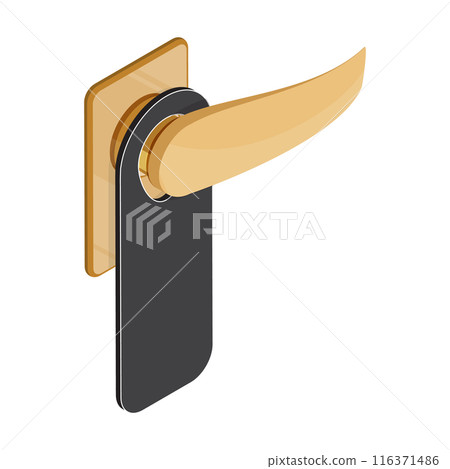 3D Isometric Flat Set of Metal Door Handles. Item 1 3D Isometric Flat Set of Metal Door Handles. Item 1 116371486