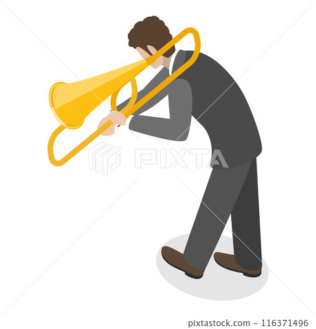3D Isometric Flat  Illustration of Jazz Band. Item 1 116371496
