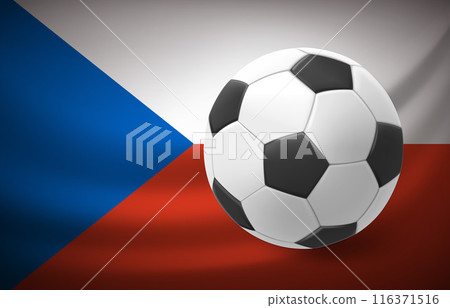 Flag of Czech with soccer ball. National football team concept. 3d vector illustration Flag of Czech with soccer ball. National football team concept. 3d vector illustration 116371516