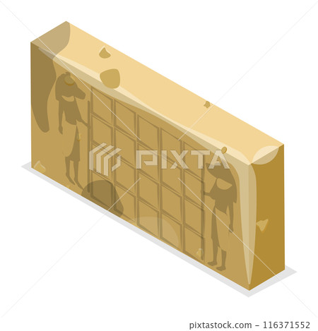 3D Isometric Flat  Set of Egypt Ancient Walls. Item 2 116371552