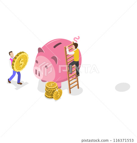 3D Isometric Flat  Illustration of Financial Investment. Item 1 116371553