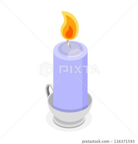 3D Isometric Flat  Set of Candlesticks. Item 4 116371593