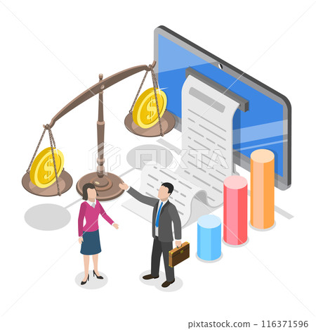 3D Isometric Flat  Illustration of Funding, Grants And Incentives. Item 2 116371596