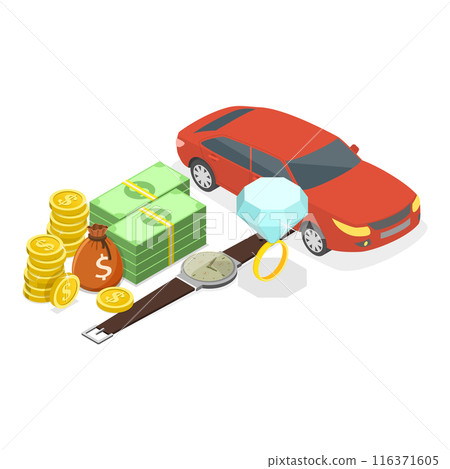 3D Isometric Flat  Illustration of Rap Music Lifestyle. Item 2 116371605