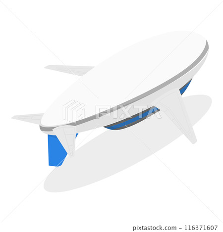 3D Isometric Flat Set of Airships. Item 3 3D Isometric Flat Set of Airships. Item 3 116371607
