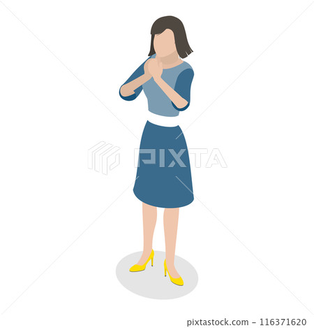 3D Isometric Flat  Set of Safe Greeting. Item 2 116371620