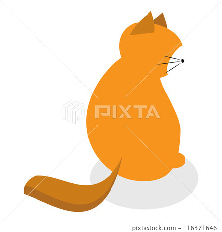 3D Isometric Flat  Set of Cats Behavior Poses. Item 6 116371646