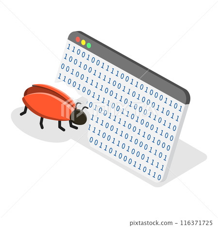 3D Isometric Flat  Set of Hacker Icons. Item 8 116371725