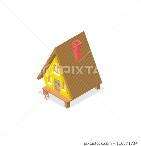 3D Isometric Flat  Set of Lodges. Item 2 116371734