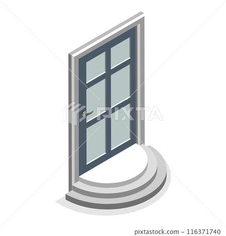 3D Isometric Flat  Set of Doors. Item 5 116371740