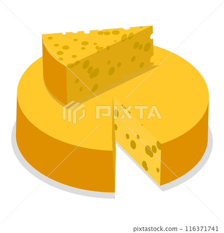 3D Isometric Flat Set of Cheese Set. Item 4 3D Isometric Flat Set of Cheese Set. Item 4 116371741