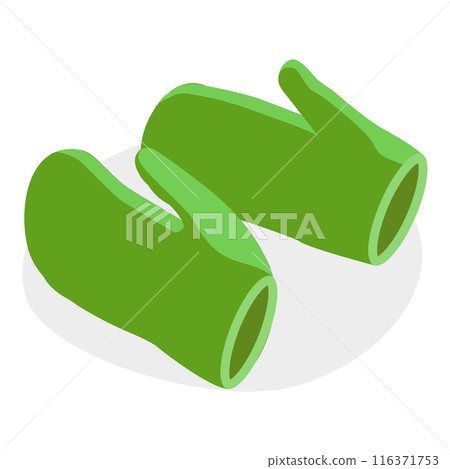 3D Isometric Flat Set of Gloves. Item 1 3D Isometric Flat Set of Gloves. Item 1 116371753