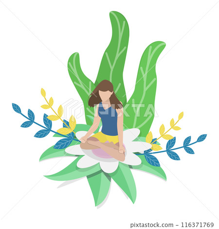 3D Isometric Flat  Illustration of Wellbeing. Item 1 116371769