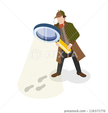 3D Isometric Flat Set of Inspector Holmes Characters. Item 3 3D Isometric Flat Set of Inspector Holmes Characters. Item 3 116371770