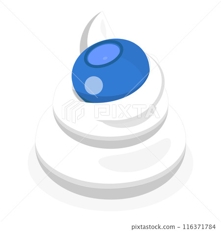 3D Isometric Flat  Set of Whipped Cream with Berries. Item 2 116371784