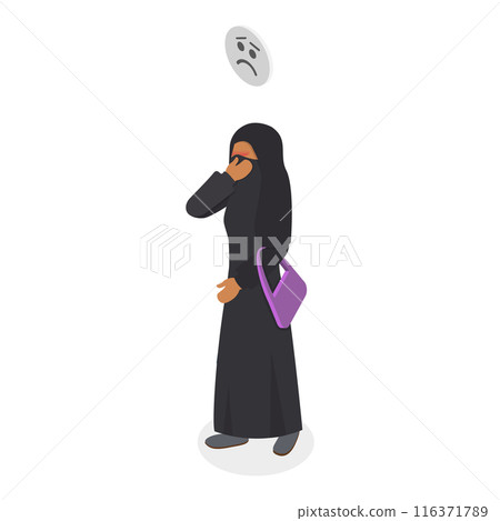 3D Isometric Flat  Illustration of Domestic Violence. Item 5 116371789