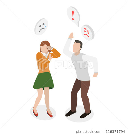 3D Isometric Flat Illustration of Domestic Violence. Item 2 3D Isometric Flat Illustration of Domestic Violence. Item 2 116371794