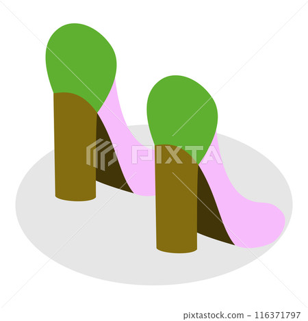 3D Isometric Flat Illustration of Fashion History. Item 5 3D Isometric Flat Illustration of Fashion History. Item 5 116371797