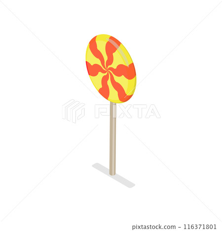 3D Isometric Flat  Set of Candies. Item 1 116371801