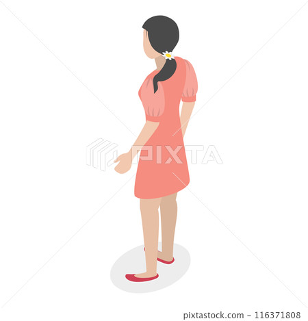 3D Isometric Flat  Set of Summertime Dresses. Item 1 116371808